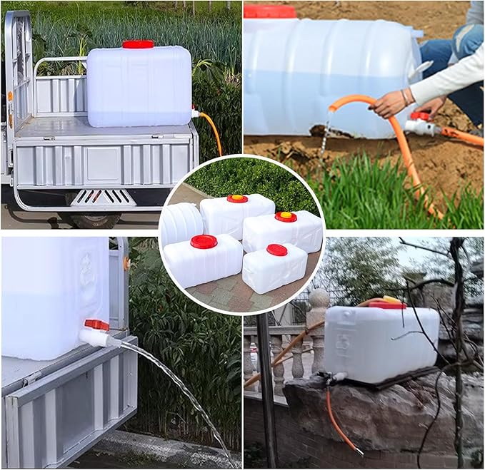 Large Water Storage Tank BPA Free Water Jug Container with Spigot, Portable Food Grade Plastic with Wide Opening for Outdoor Camping Hiking RV Emergency(Size:50L,Color:White)