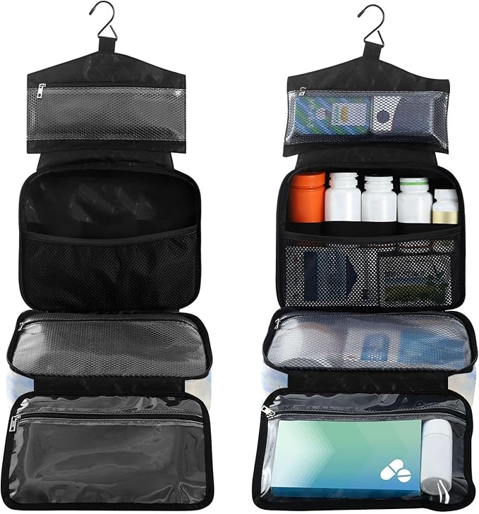 Fustylead Artistic Of Farm Lamb Oil Painting Empty Travel First Aid Bag Large Home Medication Bag with Zipper for Pills,Vitamin,Fish Oil,Supplements for Women and Men