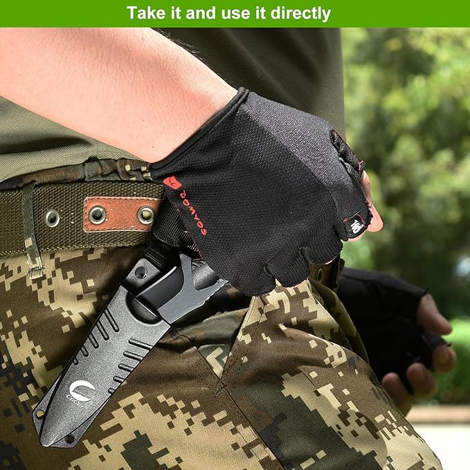 Survival Knife, Fixed Blade Knife with Sheath for Beginners, EDC 4-Inch High Grade Stainless Steel Small Knife, Good for Carving, Camping, Fishing, Survival, Outdoor