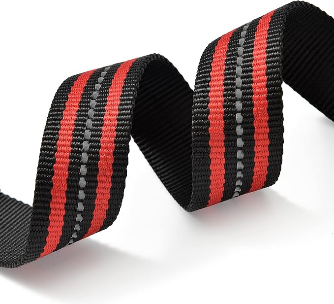 Mile High Life Reflective Dog Collar | Nylon Pet Collars wiith Buckle | Light Weight Puppy Collars | Red Dog Collars for Large Dogs (Red, L)