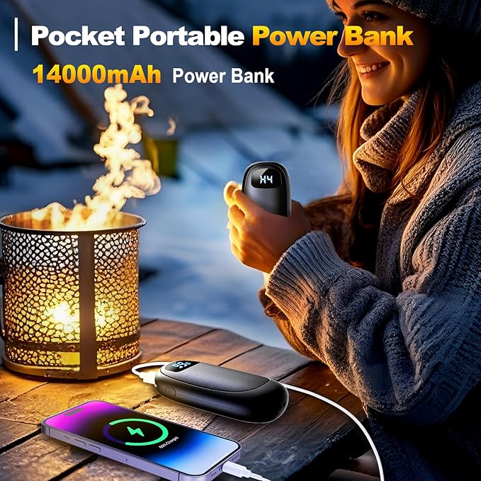 Hand Warmers Rechargeable - Electric Hand Warmers, Max 20 Hrs Warmth 4 Levels Heat Up to 131?? Dual-Side Heating Portable Reusable Pocket Heater 2 Pack for Raynauds, Hunting, Camping, Golf