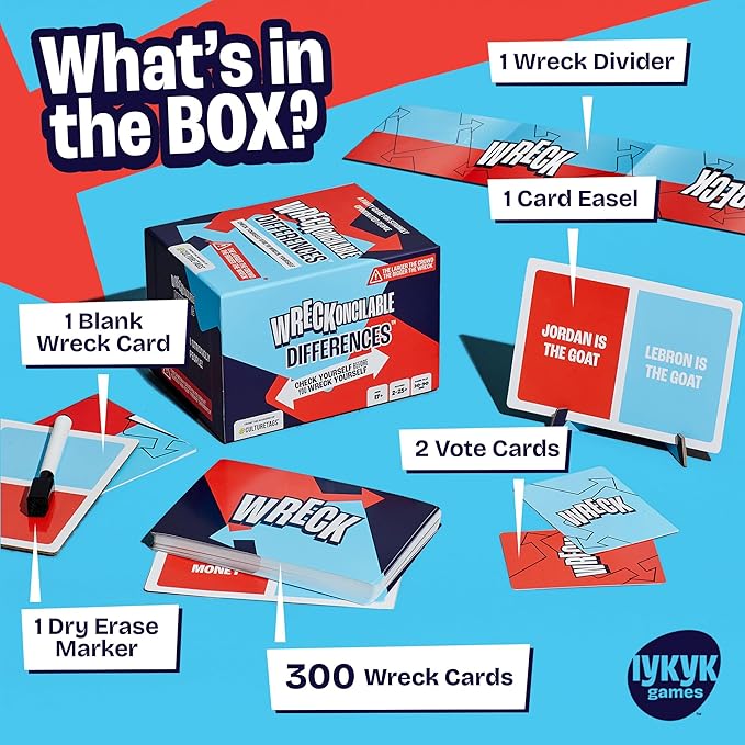 WRECKoncilable Differences ??Party Game for Adults 17+ | Debate Card Games for Game Night, Kickbacks & Parties | Rock Paper Scissors Adult Game | 2-25+ Players