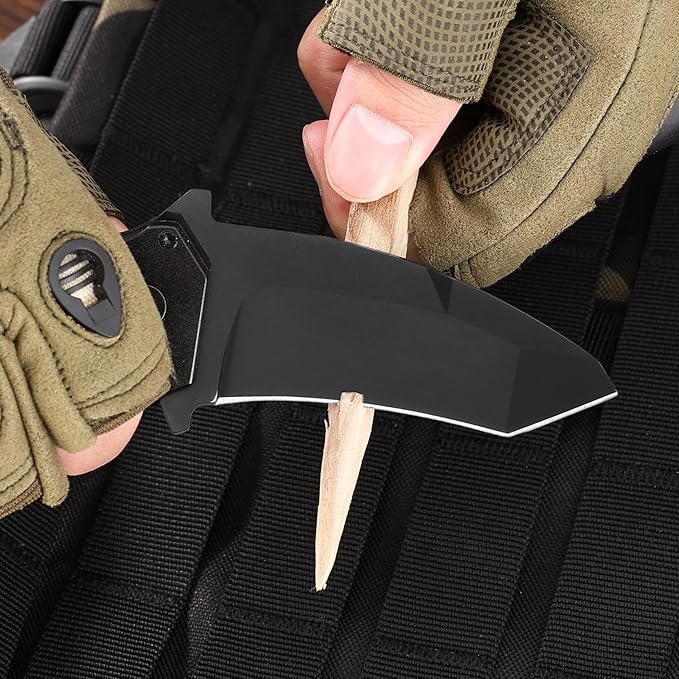 Folding Utility Pocket Knife N690 Steel 2.7 Inch Blade 7.7 Inch Open Length 5.6 oz EDC Outdoor Camping Hiking Fishing Tool with Cutter and Glass Breaker