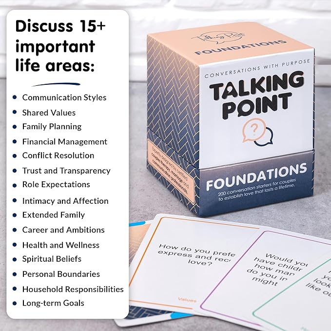 200 Foundational Conversation Starter Cards for Couples - Fun Relationship Card Game to Build Love and Marriage on a Solid Foundation - Perfect Wedding or Engagement Gift