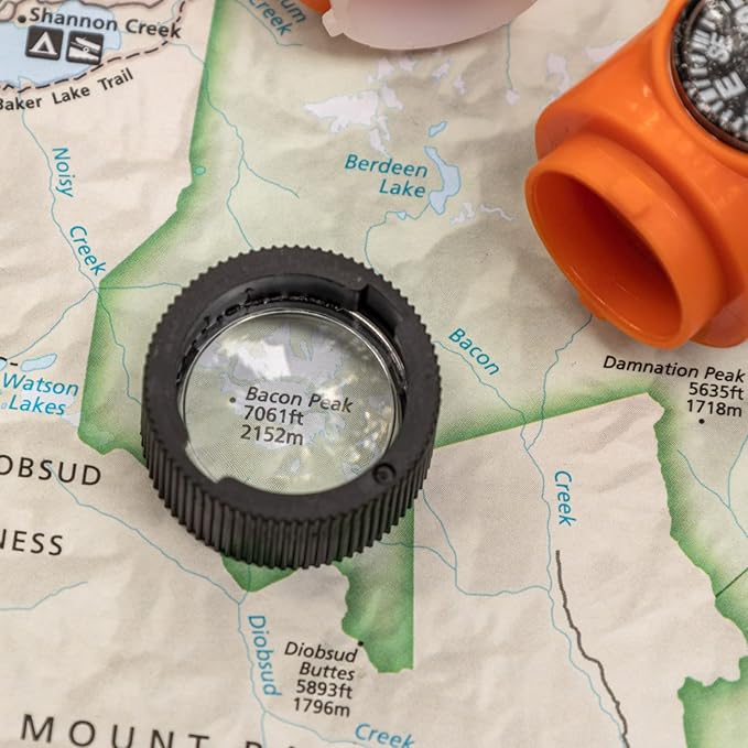 Kids Survival Outdoor Camping Multi Tool Whistle Compass LED 7 in 1 Flashlight