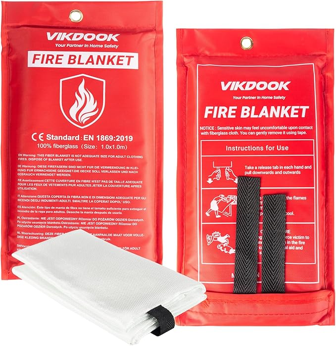 Fire Blanket for Camping Grill Kitchen Emergency Fire Blanket for Home Lightweight Portable Package