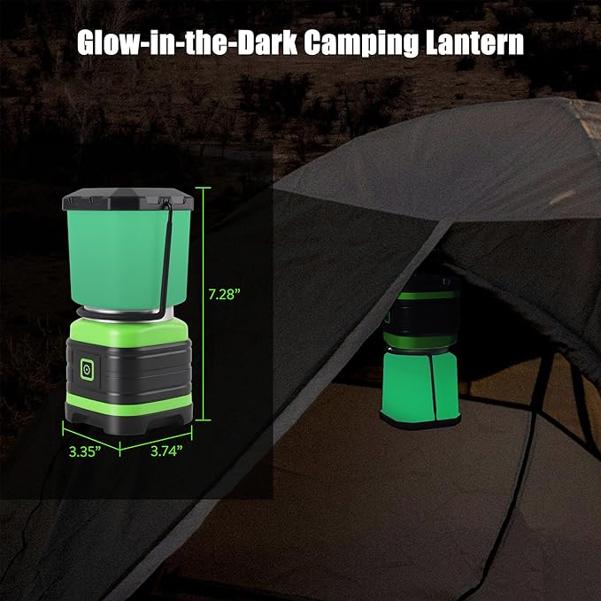 Lichamp LED Camping Lantern, Battery Powered LED Lights Camping Essentials, Portable Lanterns Flishlights for Emergency, Hurricanes, Outdoor Hiking, Power Outages, Survival Gear and Home Use, 2 Pack
