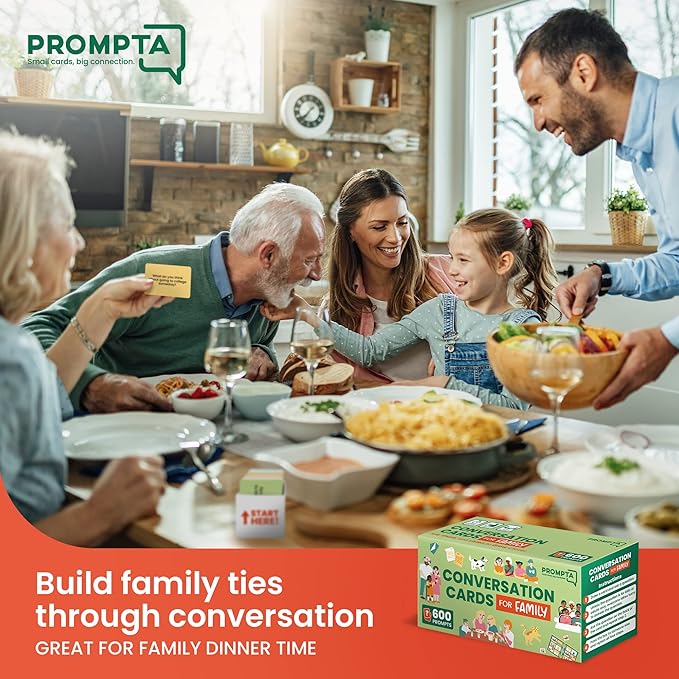 600 Conversation Cards for Families ??Fun Family Game for Kids and Adults During Game Night, Family Dinner, or Road Trips ??Five Get to Know You Question Categories on 2.5" x 1.75" Cards