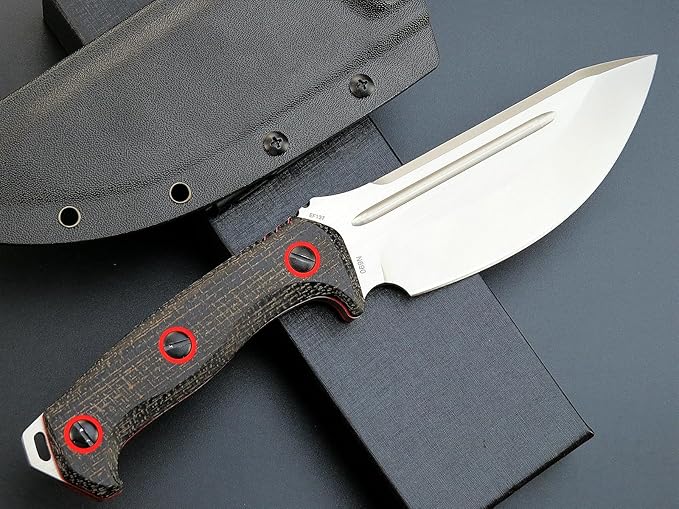 Eafengrow EF137 Fixed Blade Knife, N690 Steel Blade,Micarta Handle Full Tang EDC Fixed Knifes for Outdoor Activities Working Camping