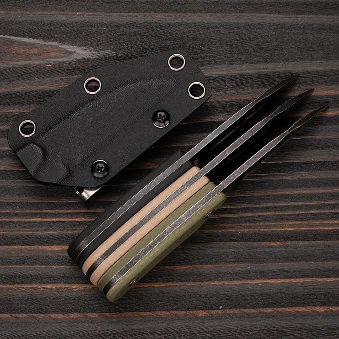 5.78" EDC Horizontal Carry Neck Knife with Sheath G10 Handle, Full Tang Small Fixed Blade Knife for Men