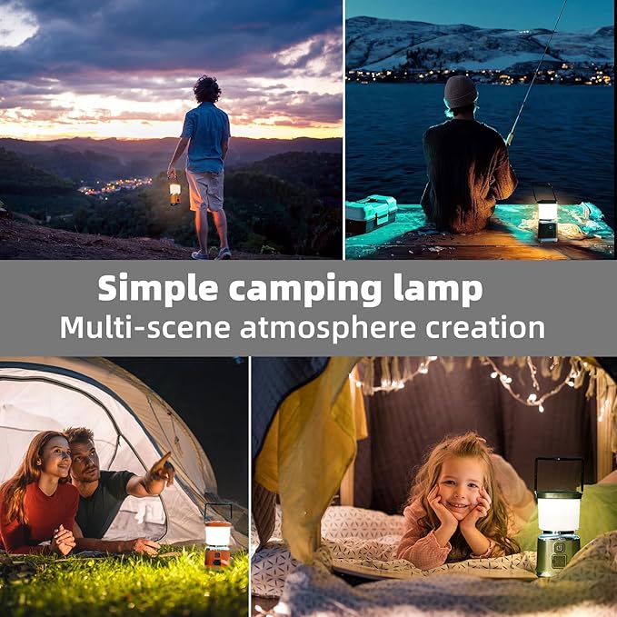 Allspark LED Camping Lantern Rechargeable,Dimmable Magnetic Camping Light,1000LM, 4 Light Modes,Waterproof Tent Lights,Emergency Light for Home Power Outages, Hurricane, Storm,Outdoor Hiking(Green)