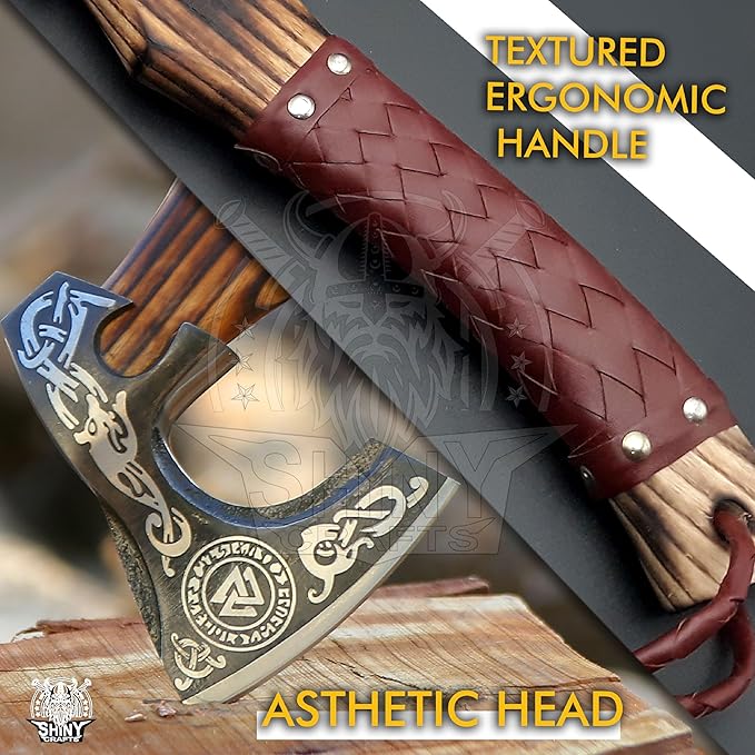 SHINY CRAFTS®- Personalized Viking Axe – Best Gift for Husband Decorative Hatchet for Father’s Day, Birthday, Anniversary, or Christmas (SCA-07)