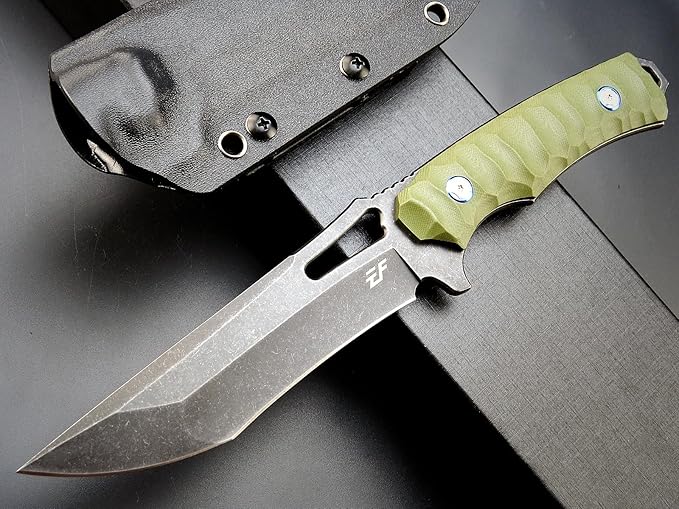 Eafengrow EF132 Fixed Blade Knife, DC53 Steel Blade,G10 Handle Full Tang EDC Fixed Knifes Straight Knife for Working Camping Hunting with Kydex Sheath