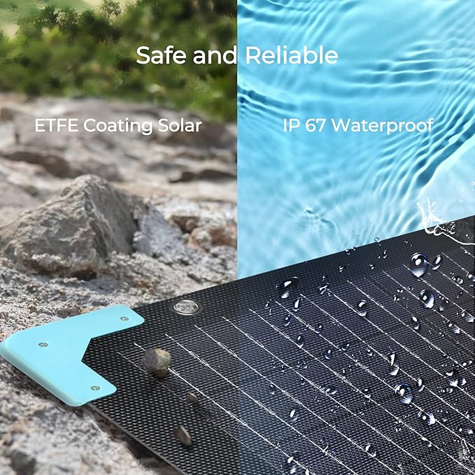 Renogy 120 watt Portable Solar Panel for Power Station, 12v Foldable Solar Panel for Camping RV of 23.5% Efficiency Mono Solar Module, with IP67 etfe Lamination, Adjustable Kickstand for Off Grid