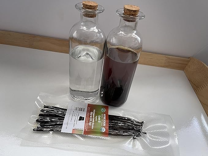 1oz Madagascar Vanilla Beans Grade B. Certified USDA Organic for extract, Cooking and Paste 5"-7" by FITNCLEAN VANILLA| Whole NON-GMO Pods