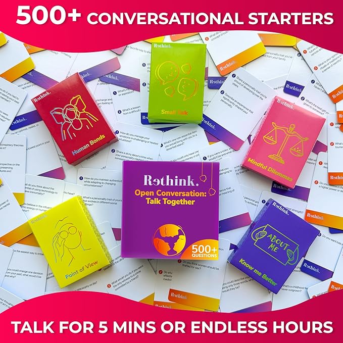 QUOKKA Conversation Cards for Families ??500 Thoughtful Questions in 5 Categories ??Premium Conversation Starter Cards for Family Game Nights, Reunions, and Travel ??Sharing Joy Table Talk Deck