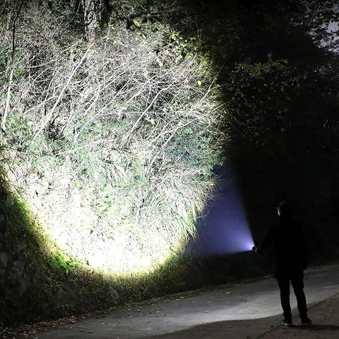 Zoomable Handheld Flashlight High Lumens Rechargeable Tactical Flashlights Long Range Super Bright Torch High Power Multi-Function Led Emergency Handheld Flashlight