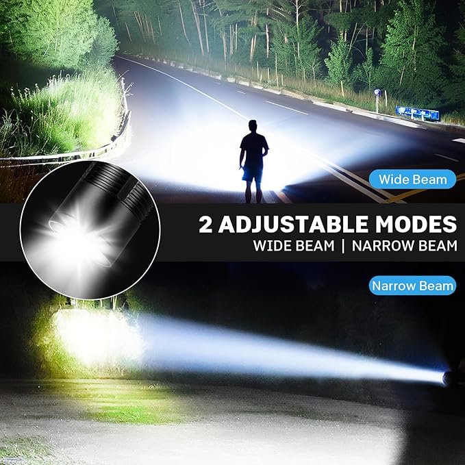 Flashlights Rechargeable LED High Lumens - 99,000LM Super Bright Flashlight, Adjustable Powerful Flash Light with 5 Modes, Waterproof Handheld Flashlight for Home, Camping(2 Pack)