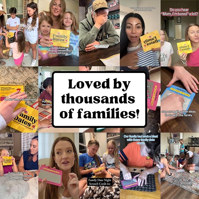 Family Dates 40 Scratch Off Cards ??Fun Activities & Date Night Ideas for Kids and Parents ??Adventure Card Game for Families ??Unique Gift for Family Nights, Holidays, or Birthdays