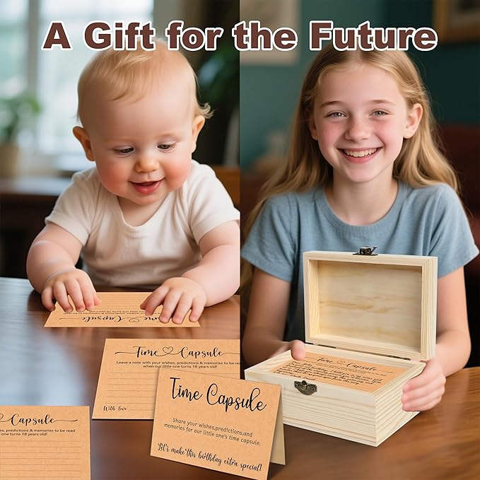 Time Capsule Box 1st Birthday Party Activities, First Birthday Party Games Favors for Girls or Boy, 1st Gifts for Party Decorations