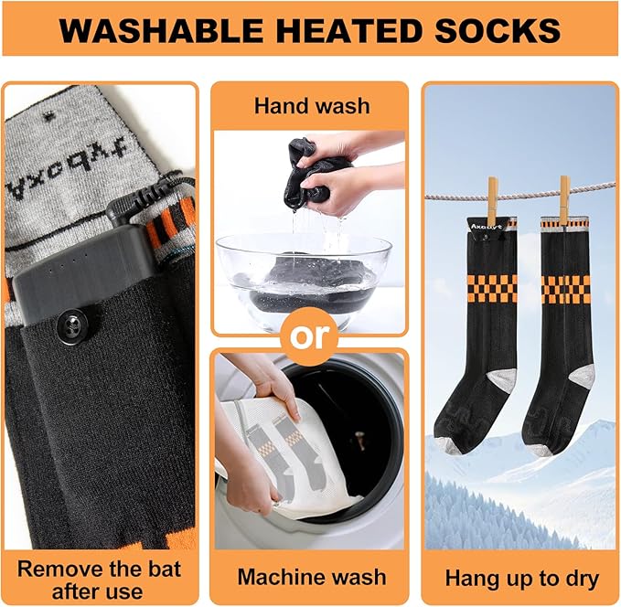 Heated Socks with App Control for Men Women, 5V 8500mAh Battery Rechargeable, Electric Socks with 4 Heating Levels for Winter Warm, Skiing, Hunting, Camping, Hiking, Cycling, Outdoor