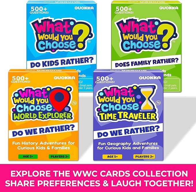 QUOKKA Board Game for 8-12 Year Olds - History Edition - Family Card Game for Kids Ages 5-8 - What Would You Choose | Pick Your Answer | Get to Know You - Fun Game Night for Boys & Girls