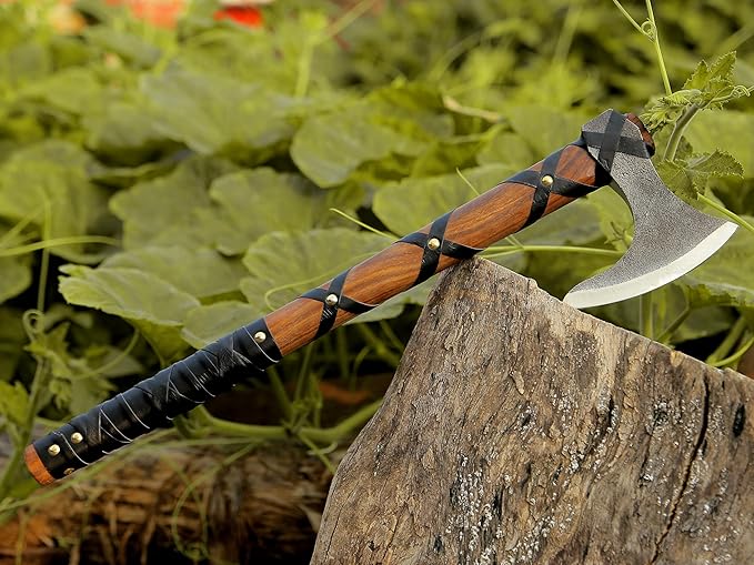 ANCILLA Viking Axe Prop of Ragnar Lothbrok - Bearded Axe for Viking Cosplay, Halloween Weapon Prop - Two-Handed Tomahawk Battle Hatchet- Hand-Crafted Norse Antique Gift for Hunting & Camping