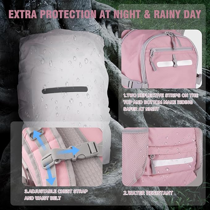 Zavothy 18L Multipurpose Hiking Backpack with 3L Water Bladder ??Durable Hydration Backpack with Insulated Bladder Compartment, Hidden Helmet Holder & Rain Cover ??for Hiking, Commuting, and Camping