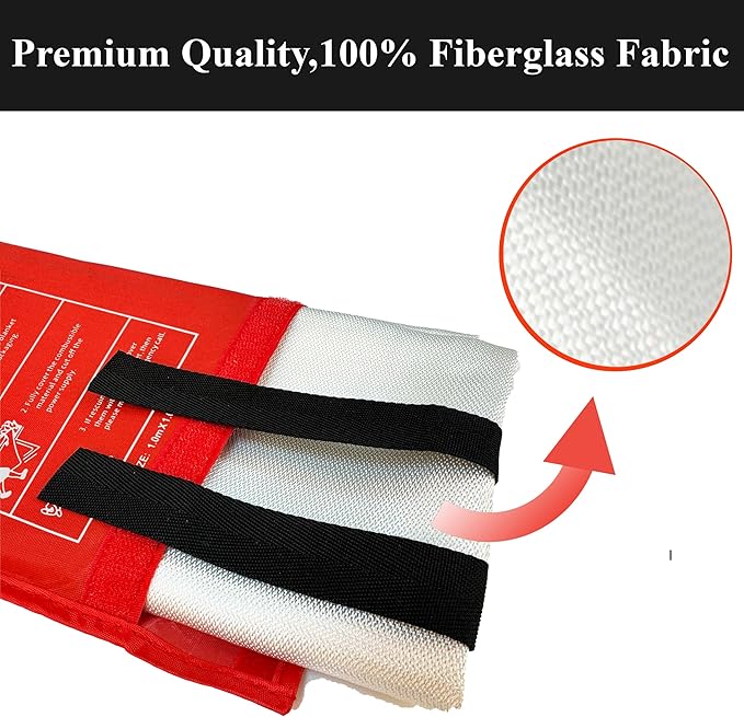 C CRYSTAL LEMON Fire Blanket Survival Cover for Kitchen – Home Safety Heat Protection for Small Cooking Accidents and Fire Suppression