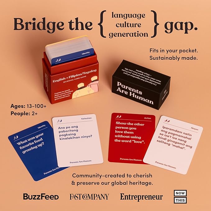 Parents Are Human, Relationship Cards, Get to Know Each Other Better, Parents, Families, Teens & Kids Relationship Building, Light & Deep Questions, 70 Questions & Activity Cards, English + Filipino