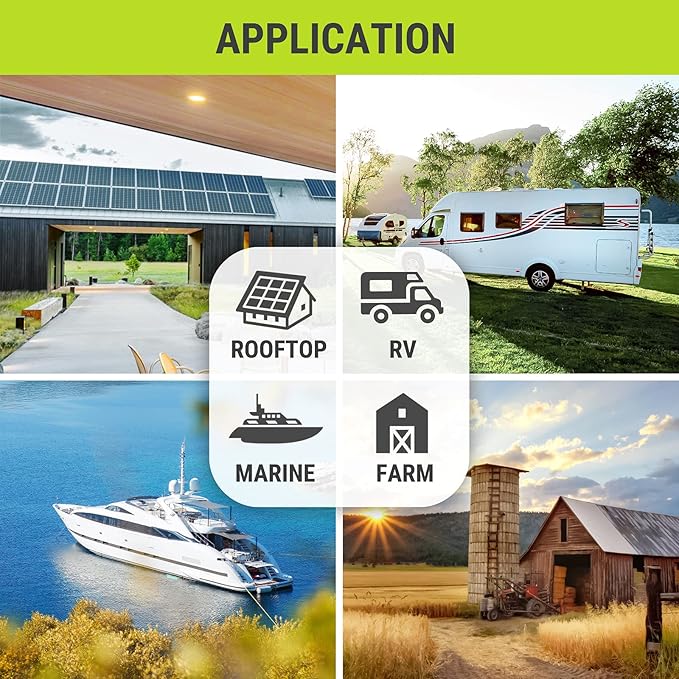 Newpowa 10BB 60 Watt 24 Volt Solar Panel High-Efficiency Monocrystalline PV Module Designed for 24V Off Grid System, Charge Your Battery of RV, Boat, Camper, Trailer, Gate Opener
