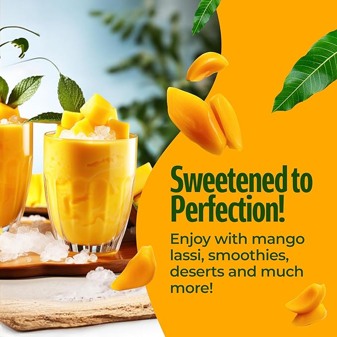 Ashoka Canned Mango Pulp, Premium Alphonso Mango Extract - Sweetened, Great for Making Shakes, Smoothies, Salads, and Baking, Kosher Certified, 30 Ounce (Pack of 3)