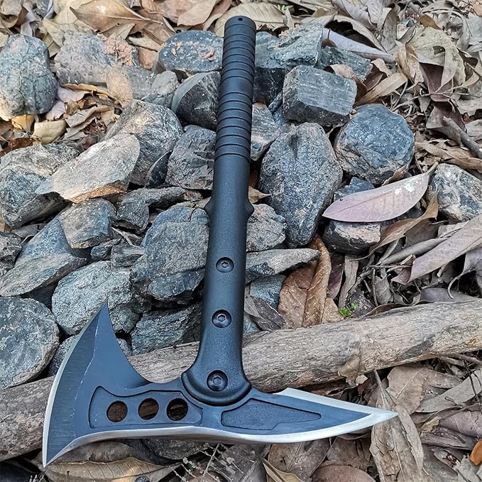DOOM BLADE Camping Hatchet Axe with Nylon Sheath,Tomahawk Viking Forged High Carbon Steel,Portable Camping Axe for Outdoor Splitting Wood,Hunting Survival (Double-Bit Axe * 1)