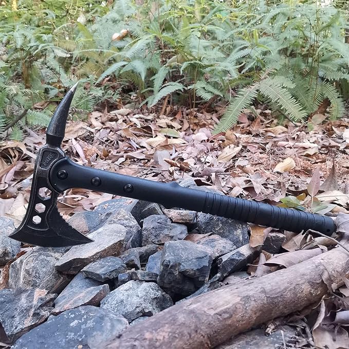 Doom Blade Camping Axe, Survival Throwing Hatchet with Sheath,Tactical Tomahawk Camping Cutting Wood Axe