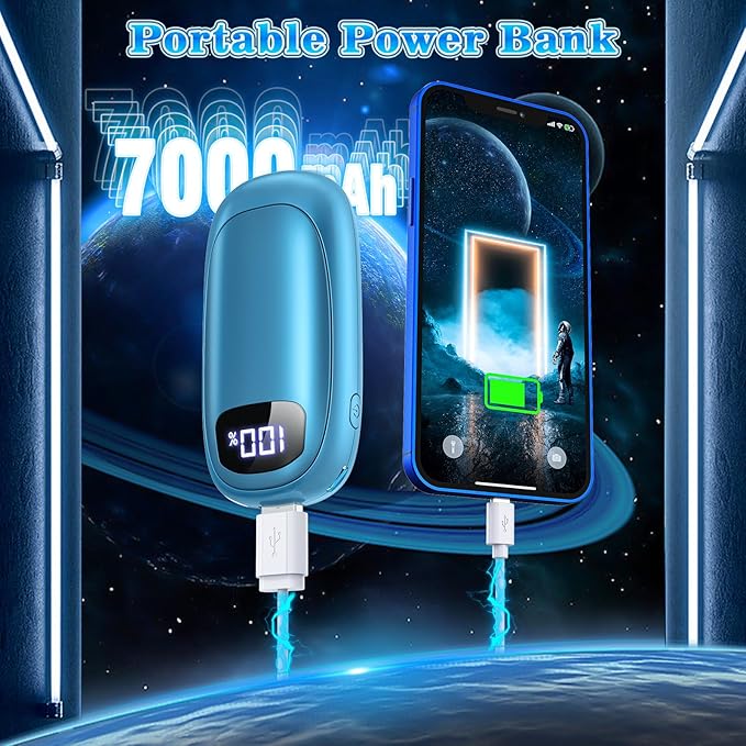 Hand Warmers Rechargeable 2 Pack, Electric Dual-Sided Heating with LED Display & Flashlight, Max 127?? 13Hrs Long Lasting Pocket Heater for Raynauds, Golf, Hunting Essentials, Gifts for Men Women