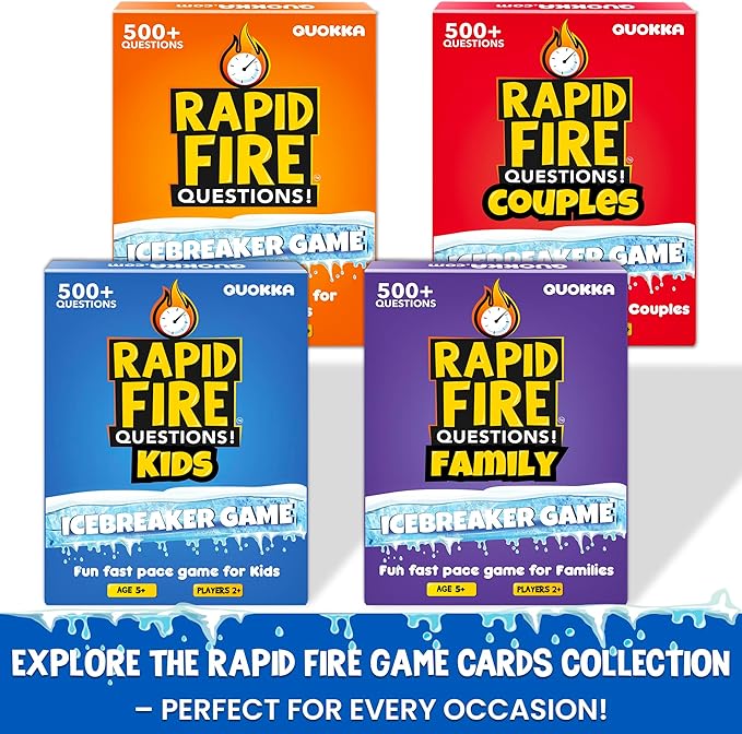 QUOKKA Conversation Cards Game - Kids Premium Version - Break The Ice Game for Kids and Families - Icebreaker Cards with 500+ Questions - Family Game for Children 8-12 - Family Game Night