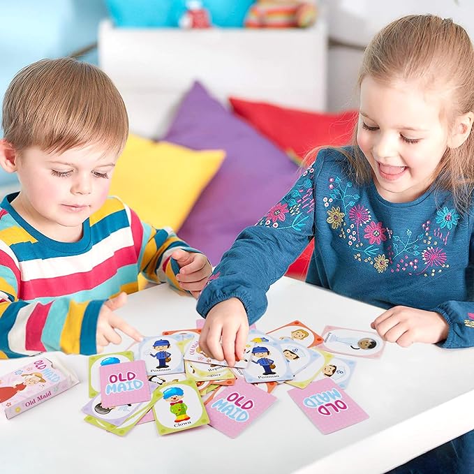 Kids Card Games, Go Fish,Old Maid,Crazy 8s,Memory Match,Slap Jack,War, Cards Game for Kids 4-8, Fun Game for Family Game Night Party Table Games, Easter Basket Stocking Stuffers Gifts, 6 Decks