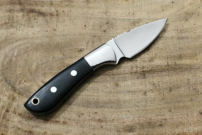 GCS Handmade D2 Tool Steel Tactical knife Hunting Knife CampKnife with leather sheath Full tang blade designed for Hunting & EDC GCS 235 (Micarta Handle)