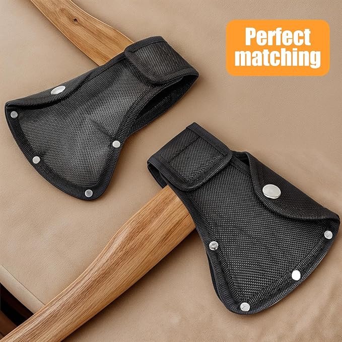 2 Pack Axe Cover,Hatchet Sheath 6.3 X 4.2 in, Nylon Axes Head Covers,Snap Axe Head Cover,Hatchets Edge Protector for Outdoor Hiking Work Camping Blade Protection,Black