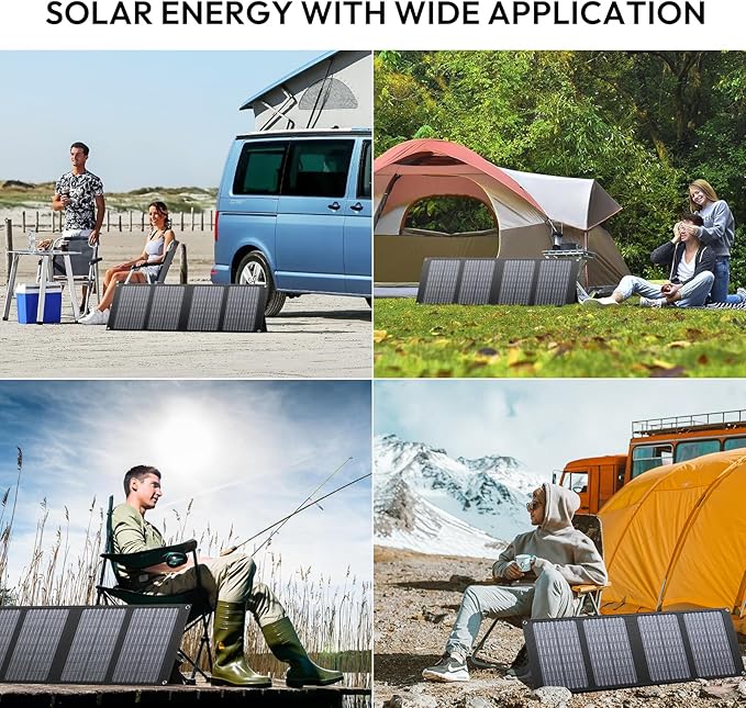 SinKeu Portable Power Station with 40W Portable Solar Panels, LiFePO4 Battery Solar Generator for Home Use, 150W Power Bank with AC Outlet for Camping, RV, Emergency Backup