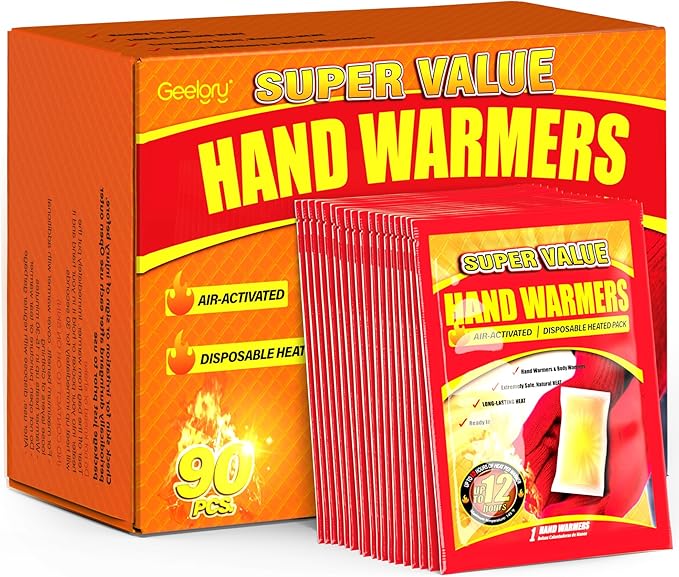 Hand Warmers Disposable 500/375/240/125/90/55/30 Pcs, Long-Lasting Up to 12 Hours for Warm Body, Safe Portable Hand Warmers for Camping, Fishing, Winter for Women Men Mom Dad