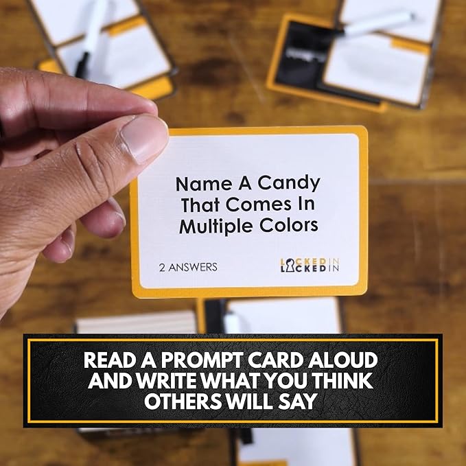 Locked-in: 400 Prompt Card Game ??Wildly Entertaining & Easy to Learn ??Adults, Teens & Kids ??2??0 Players ??Family Game Night, Party Game, Icebreaker & Gift