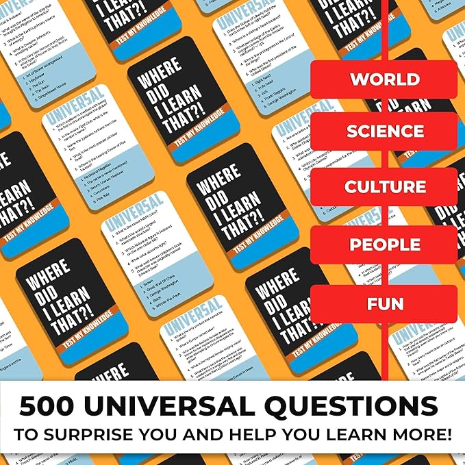 QUOKKA Trivia Games for Adults with 500 Questions - Fun Adult Board Game Trivia Cards for Teens, and Families ??Trivia Cards with Answers ??Great Board Games Trivia for Family Party and Game Night
