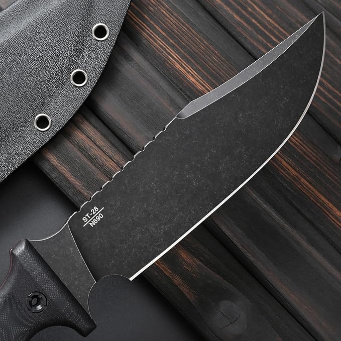 Sitivien ST28 Fixed Blade Knife 7MM Thick N690 Stainless Steel Blade G10 Handle Full Tang EDC Tool Knifes for Outdoor Working Camping Hunting Fishing