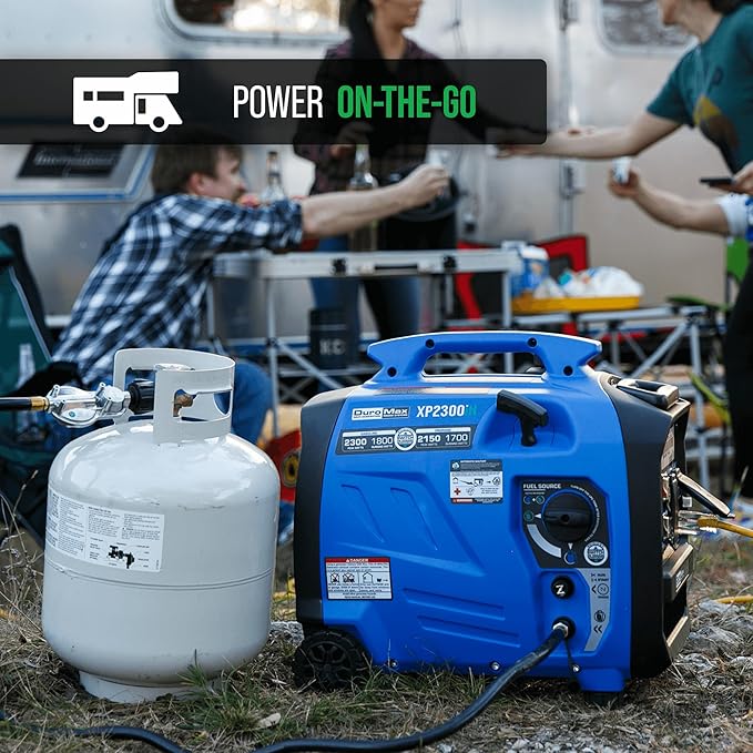 DuroMax XP2300iH 2,300-Watt Dual Fuel Portable Digital Inverter Generator - Gas & Propane, RV & Emergency Ready