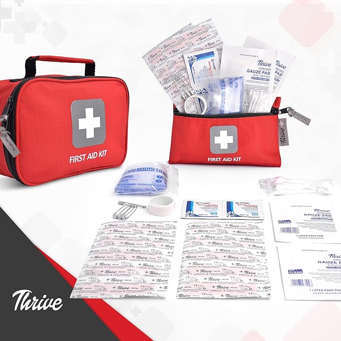 Thrive First Aid Kit (154 Pieces) - Family Safe First Aid Bag Packed w/Hospital Grade Medical Supplies ??Emergency kit