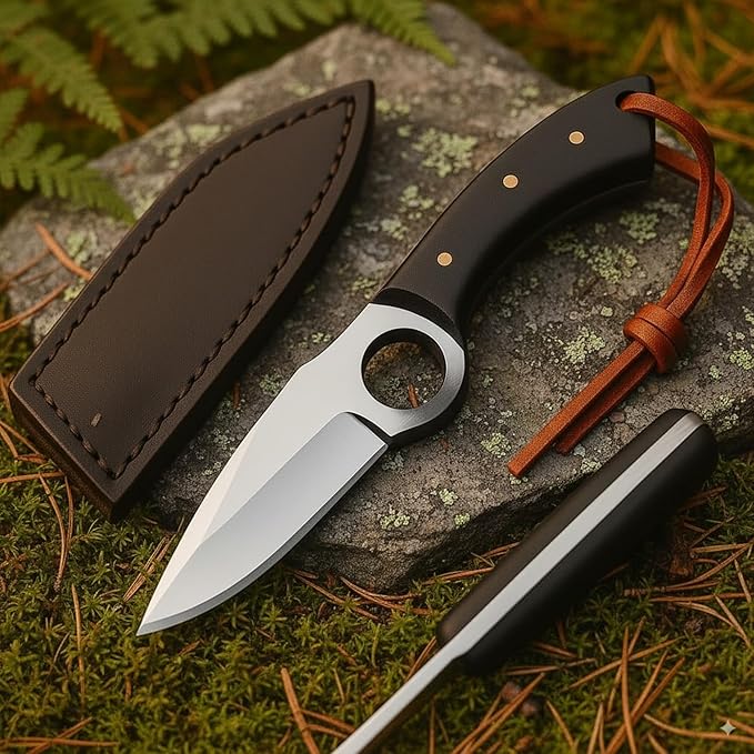 Predator Hunter - Fixed Blade Hunting Knife - 7 Inch hand Forged Full Tang Stainless Steel Knives For Hunting, Outdoor Camping, Hiking, Fishing, Bushcraft Knives With Leather Sheath. (Stainless Steel Knife)