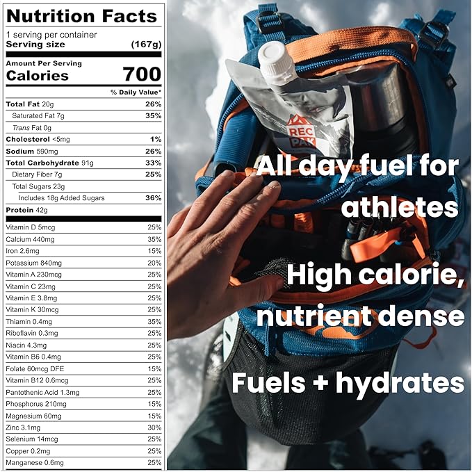 RecPak Performance Ultralight Instant Meals For Your Next Adventure | 700 Cal 42g Protein I Vanilla Chai (3-Pack)