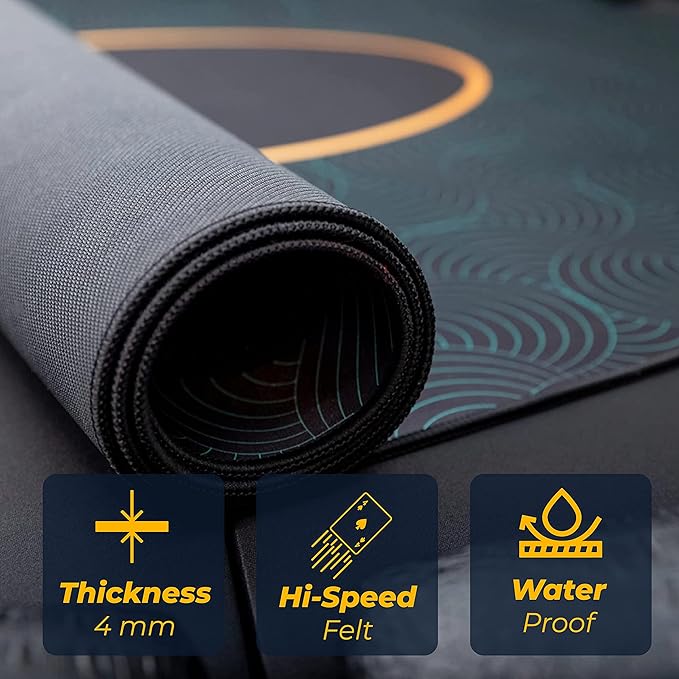 Triton® Premium Portable Poker Table Mat 10 Player + Triton Premium Poker Playing Cards for Texas Holdem Poker