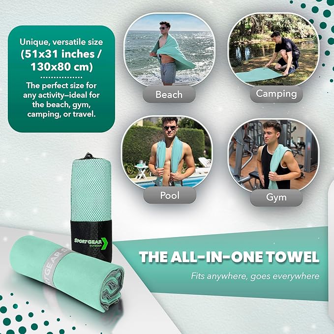 Quick Dry Camping & Travel Towel-Microfiber Travel Sports Towel, Microfiber Beach & Gym Sweat Towels For Men & Women Body, Travel Towels Fast Drying Lightweight, Quick Dry Towels For Travel